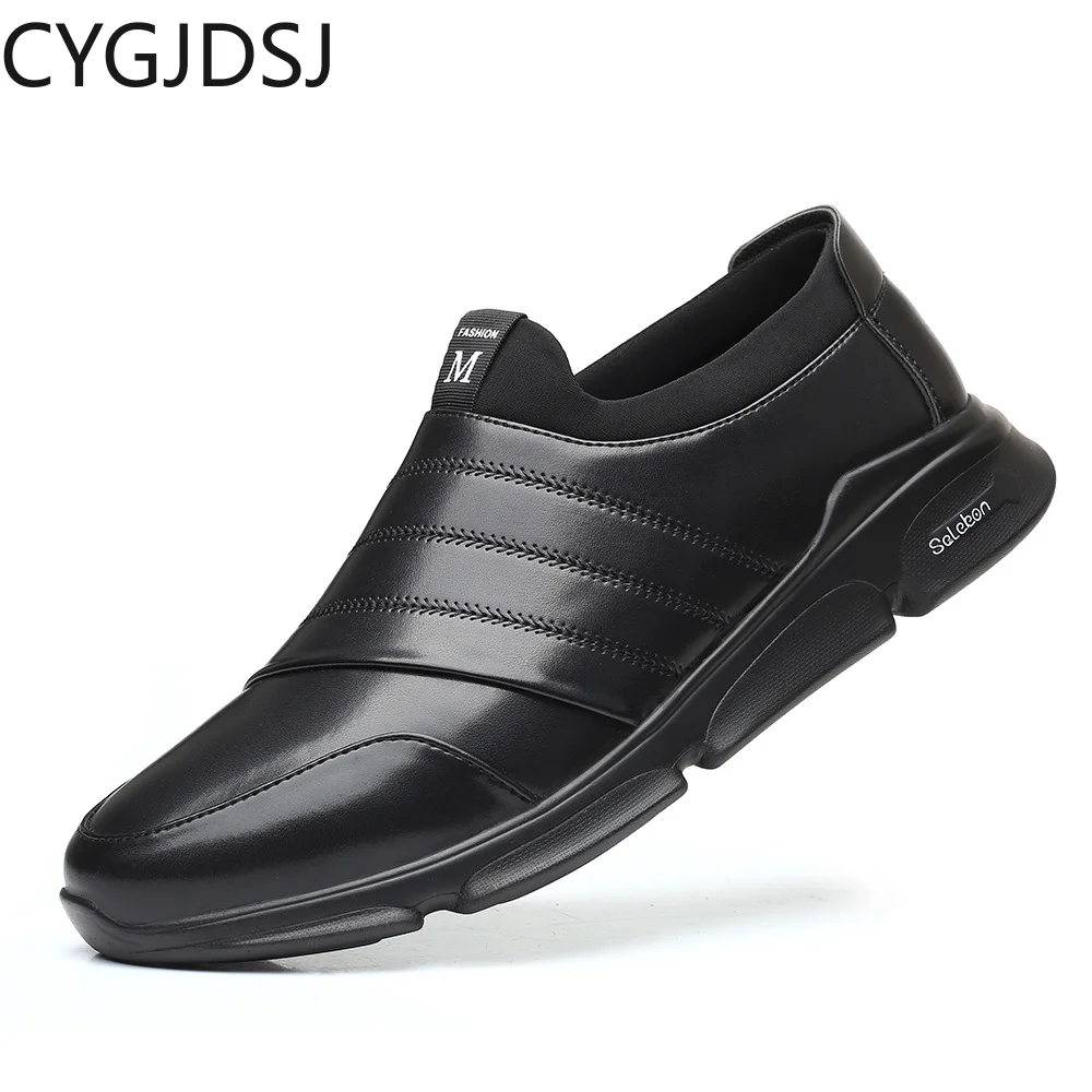 

Лоферы мужские повседневные кожаные, офисная обувь без застежки, 2023