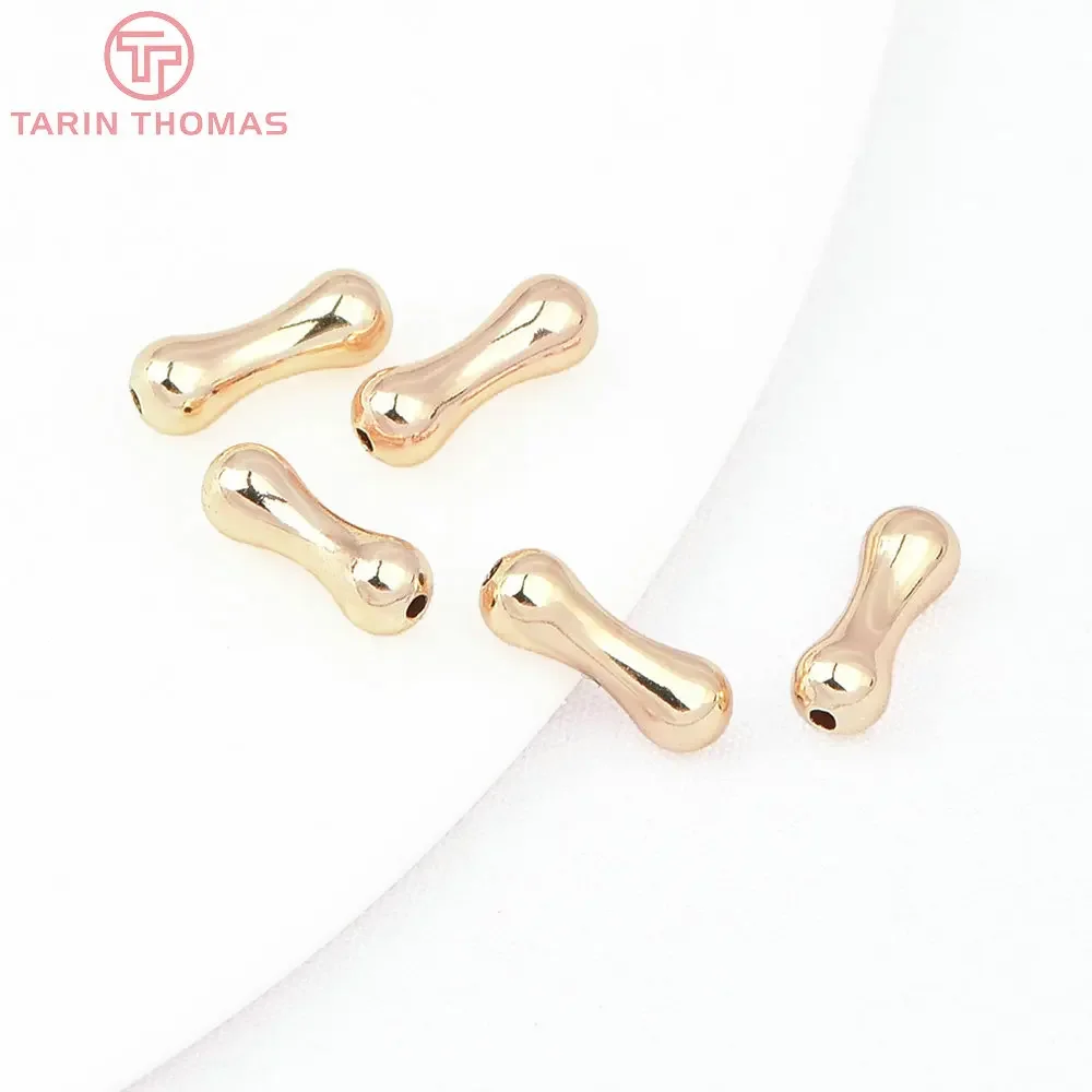 (5478) 20 шт. 3x9 мм 24-каратного золотого цвета латунные бусины-разделители в форме