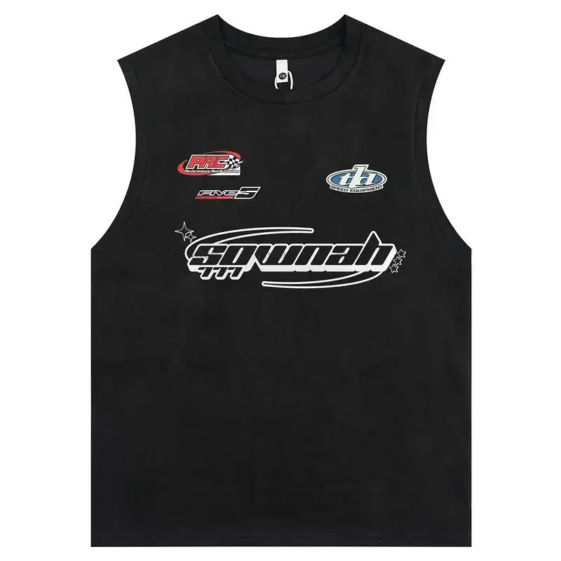 2024 оригинальный модный стильный замшевый кожаный жилет с буквенным принтом