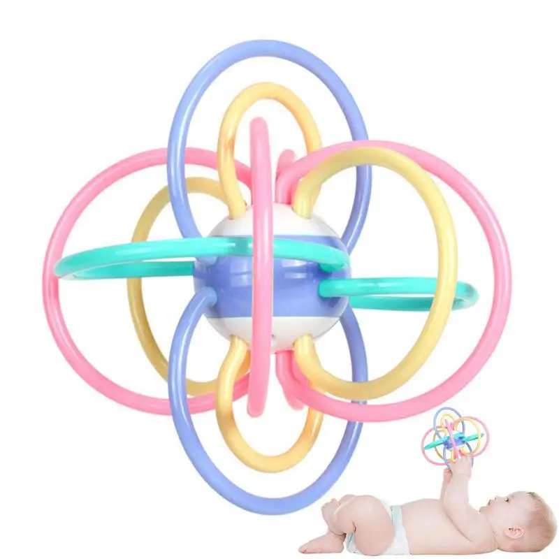 

Rattle Teether Ball Sensory Teething Toy For Baby Rattle Baby Toys Chew Toys Teething Ball Rattle Teethers Toys Grasping