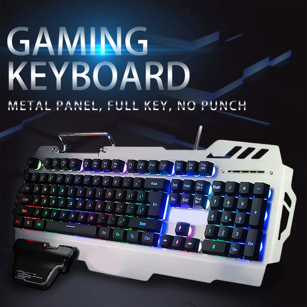 

PK-900 Gaming Keyboard USB RGB Multicolor Backlight Mechanical Feel Computer Keyboard Anti-Ghosting Ergonomics for PC Laptop