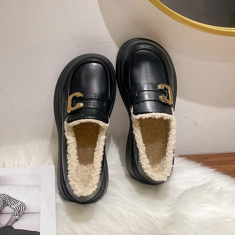 

Туфли женские коричневые на платформе, хлопок, круглый носок, лоферы, оксфорды, повседневная обувь, металлическая пряжка, каблук, Мэри Джейн