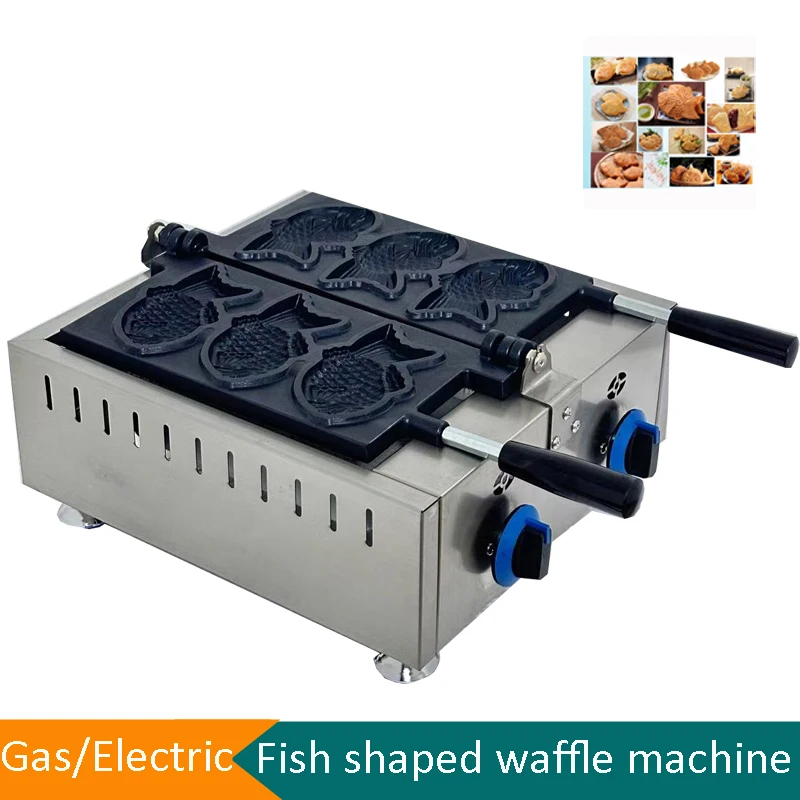 3 шт. вафельница для мороженого с рыбой 1600 Вт газовая электрическая машина тайяки