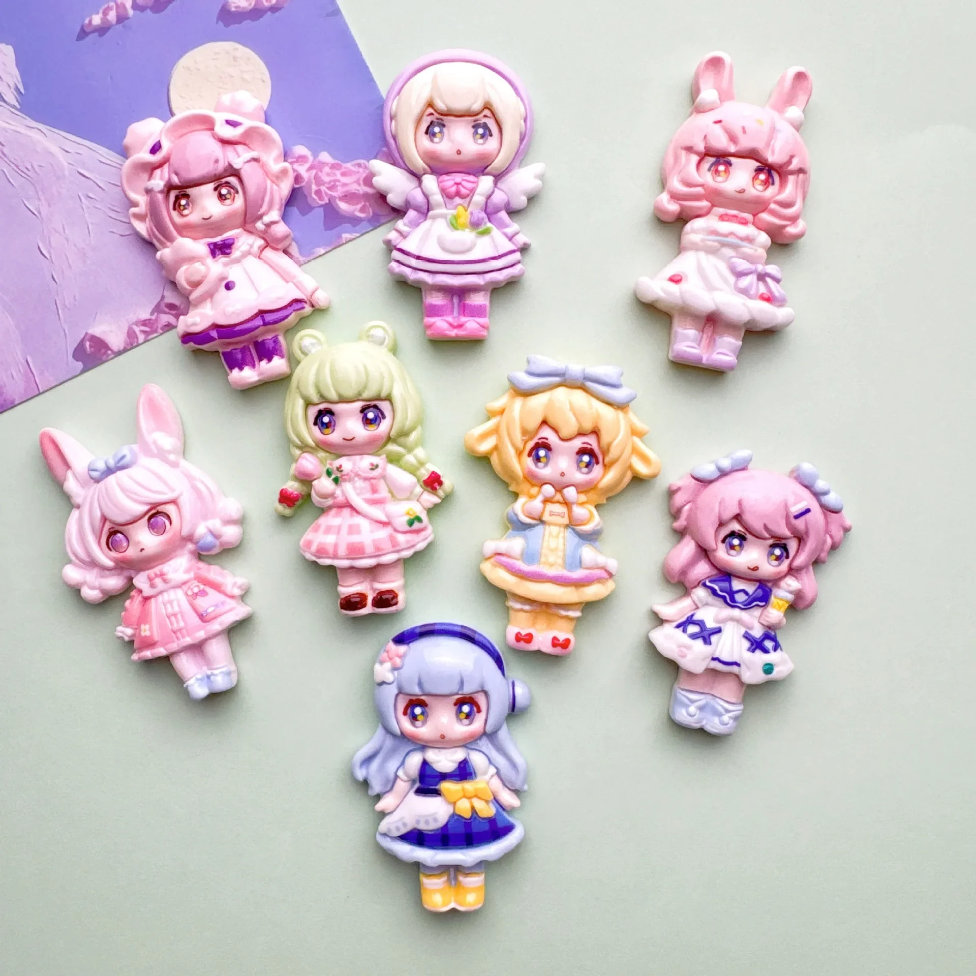 2 шт. мультфильм Глянцевая большая карточка фрикцион принцесса женская модель