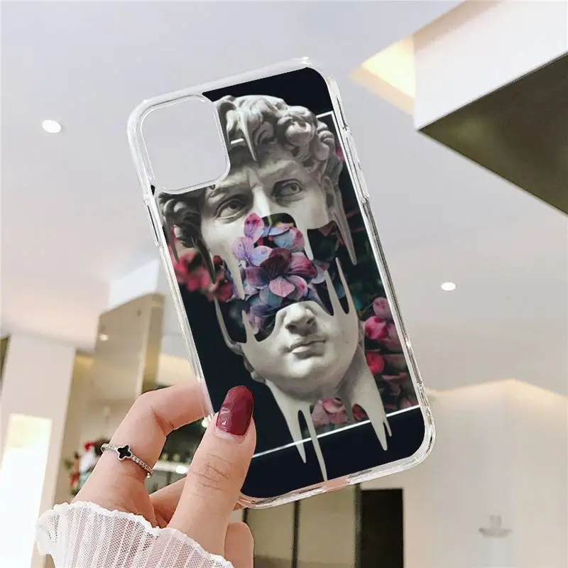 Итальянский чехол с Леонардо да Винчи для Iphone 11 12 13 Pro Max 6s 7 8 Plus X Xr Xs Se2020 прозрачный