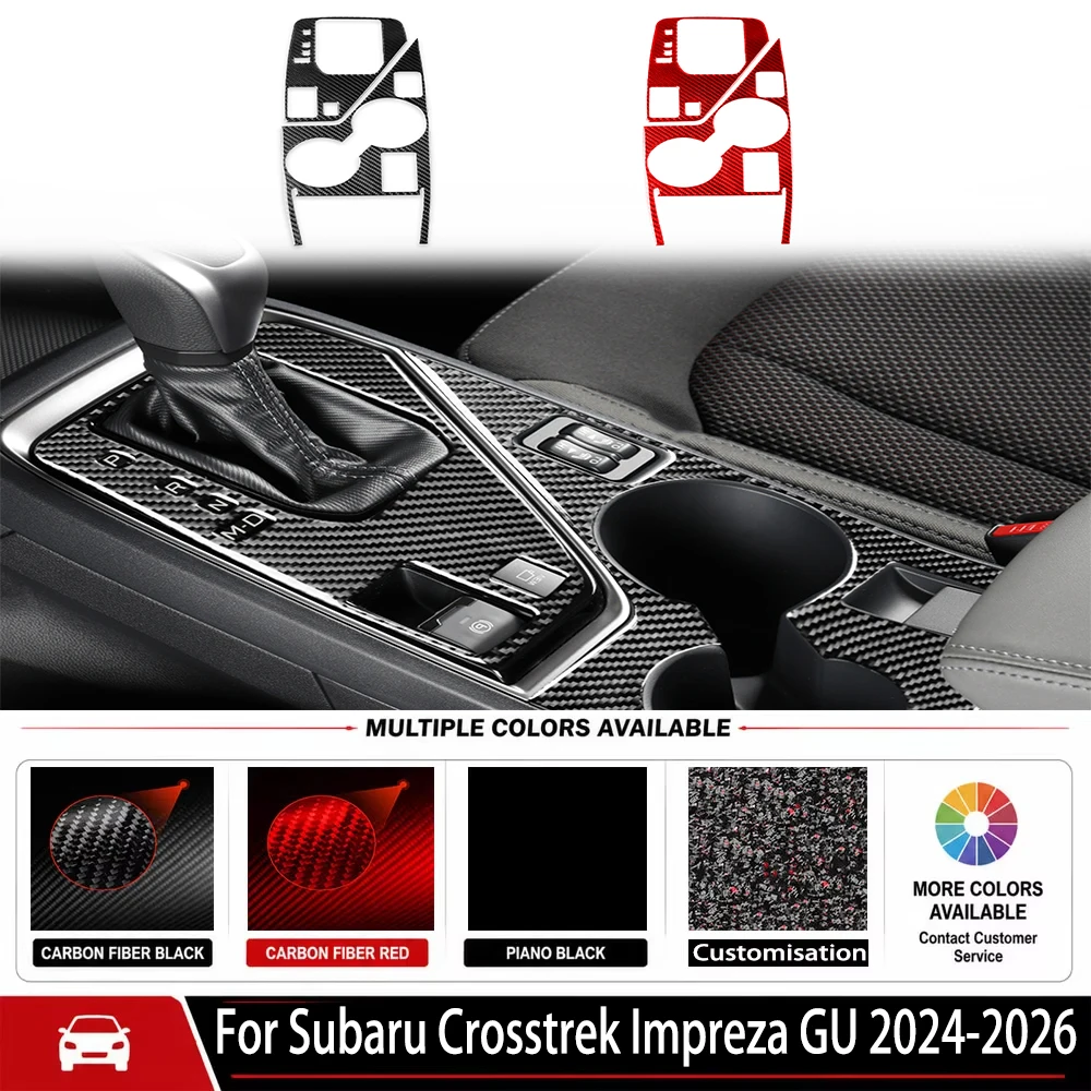 Фото Для Subaru Crosstrek Impreza GU 2024 2025 2026 наклейка из углеродного волокна для отделки панели подстаканника и рычага переключения передач, аксессуары для интерьера автомобиля. №1