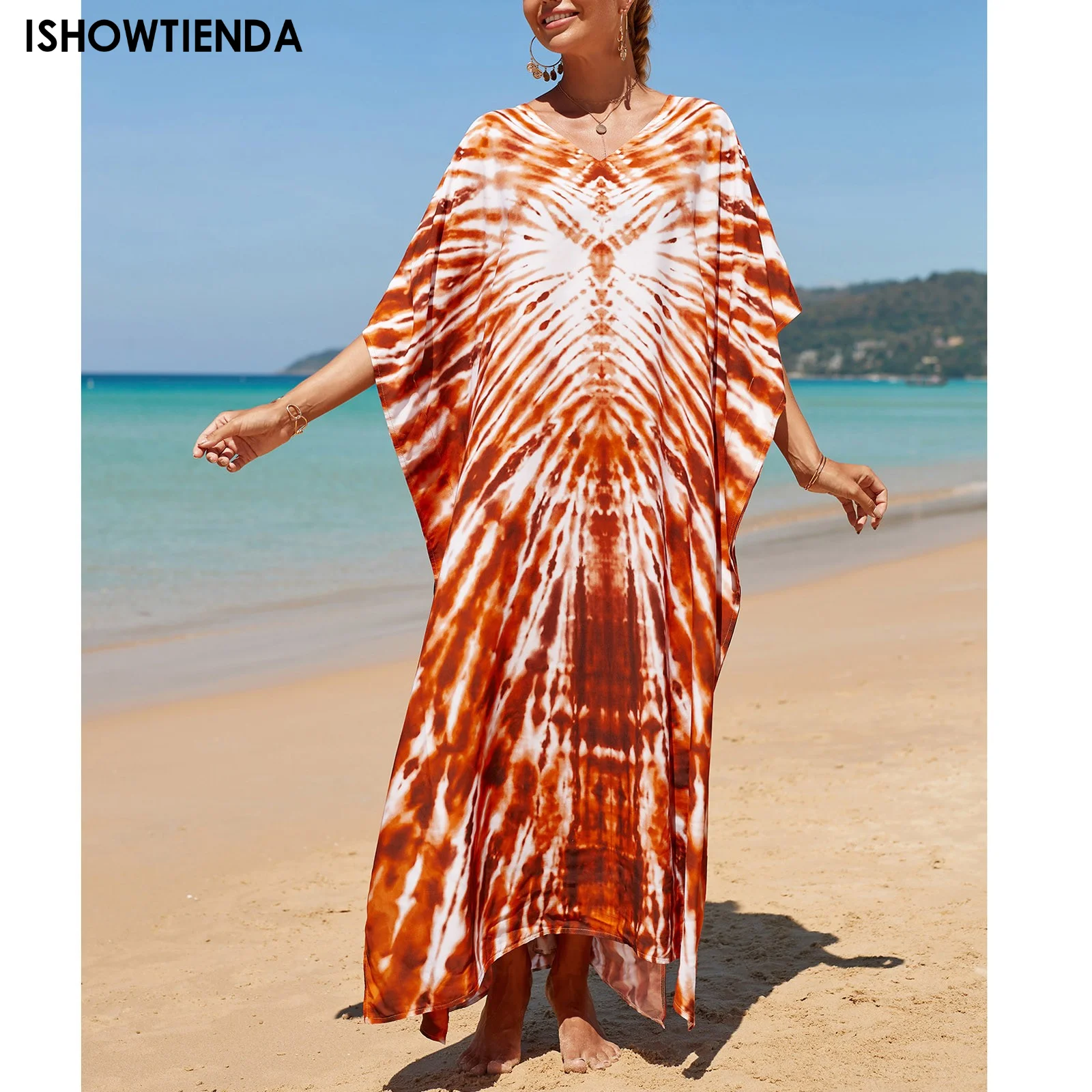 

New Beach Robes Loose Large Size Long Skirt Seaside Holiday Sunscreen Clothes Bikini Swimsuit Smock Outside To Match Sunscreen