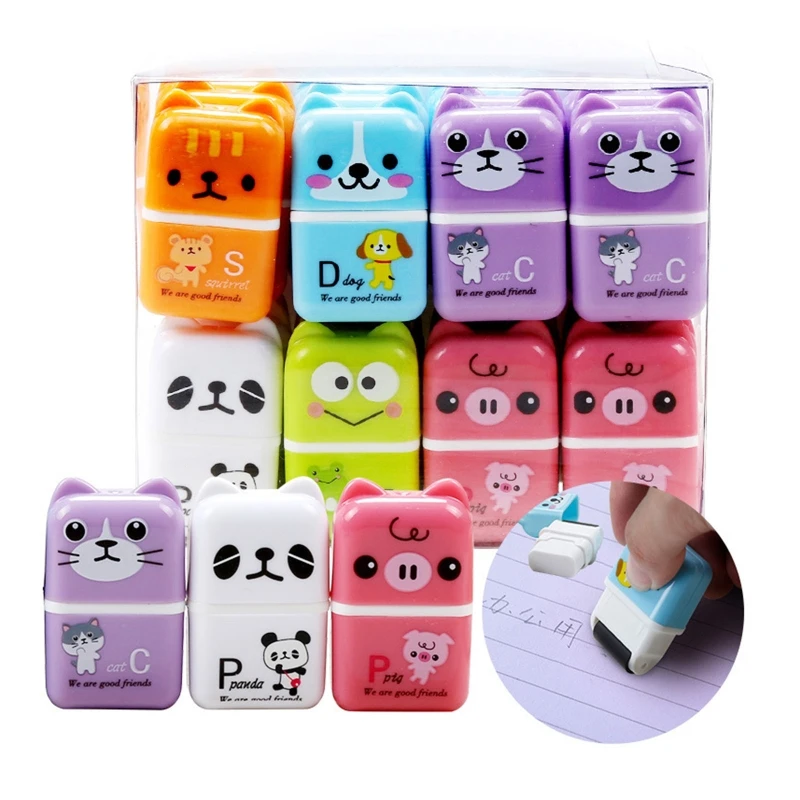 

Portable Pencil Eraser with Clean-up Roller Safe Non toxic Rubber Eraser for Kid Dropship