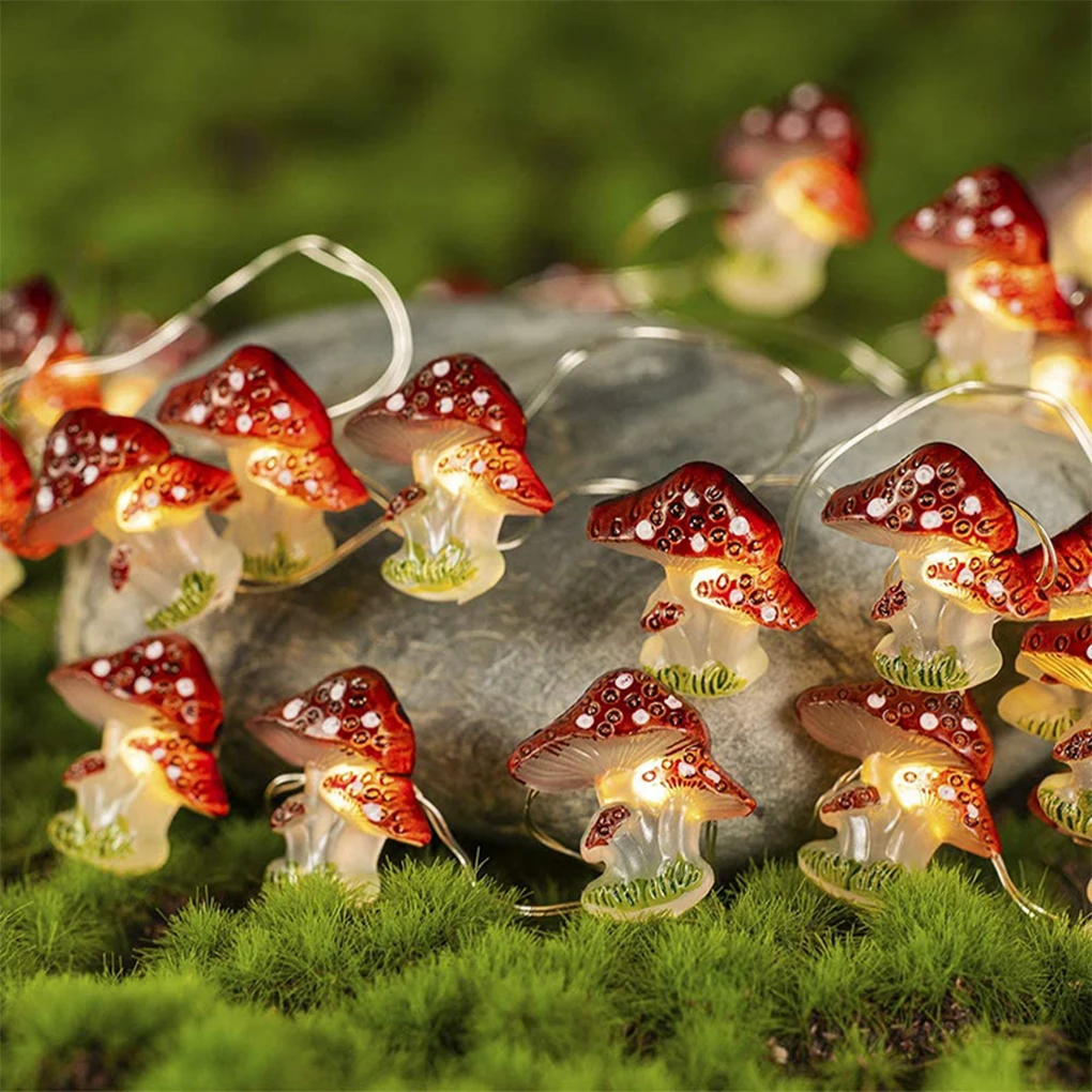 

Полимерная гирлянда в виде грибов, гибкая запасная Водонепроницаемая трехмерная декоративная лампа с питанием от аккумулятора для помещений и улицы