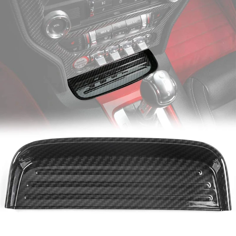 

1PC ABS Carbon Fiber Front Car Gear Shift Panel Organizer Tray For Ford Mustang 2015-2021