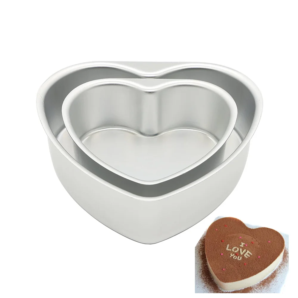 

4 размера алюминиевая форма для торта в форме сердца олово для торта со съемным дном антипригарная форма для выпечки в форме сердца форма для чизкейка 10100