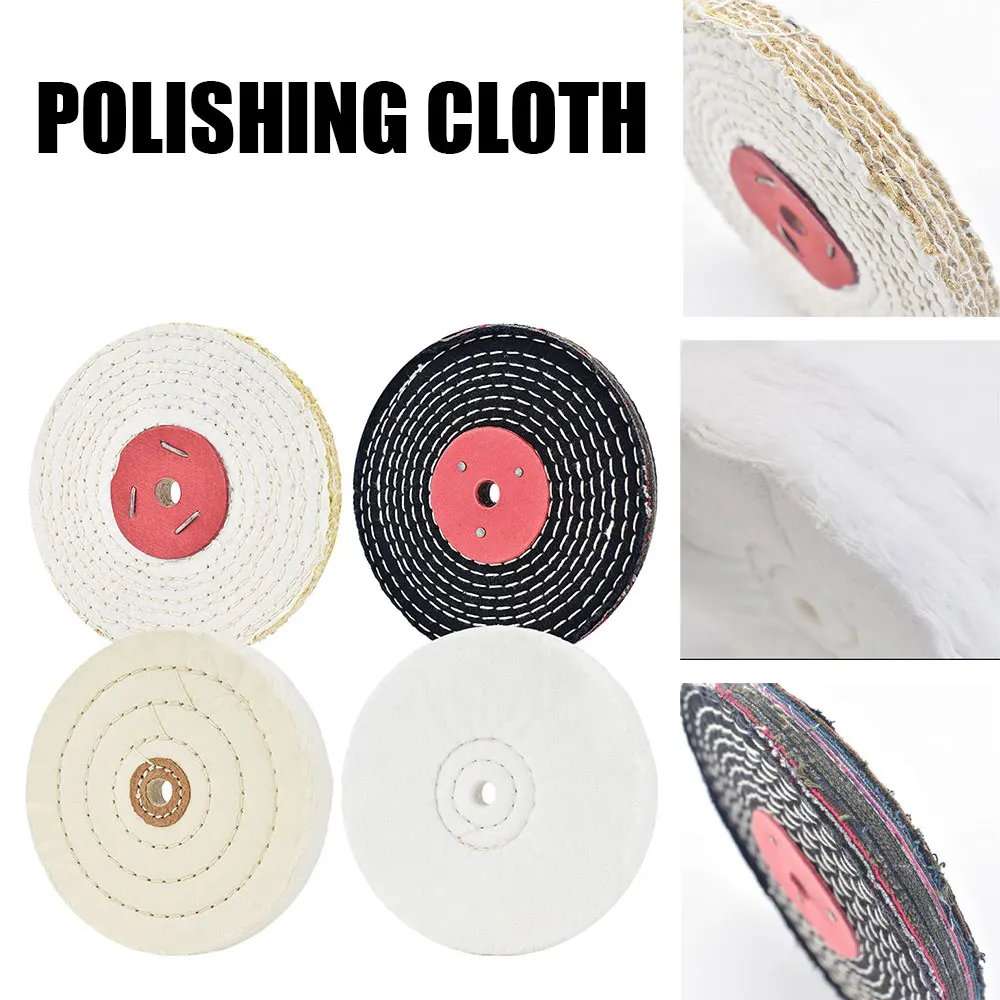 

4PCS/Set 6 Inch Polishing Discs Thick Cotton Cloth Polishing Beeswax Metal Waxing Tools for Grinders Abrasive Equipment