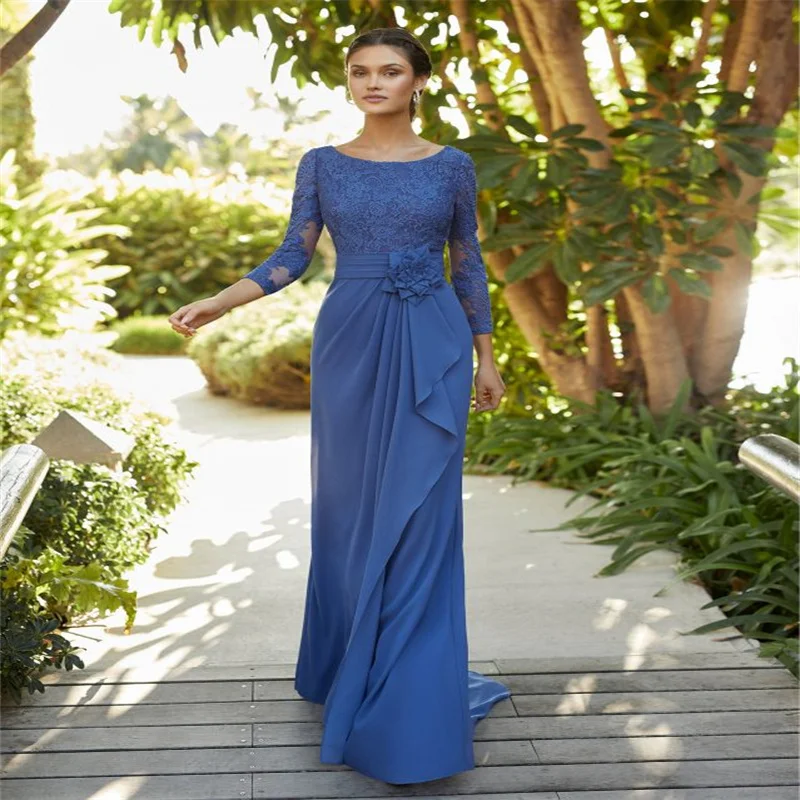 Платье для матери невесты с драпировкой кружевное платье большого размера