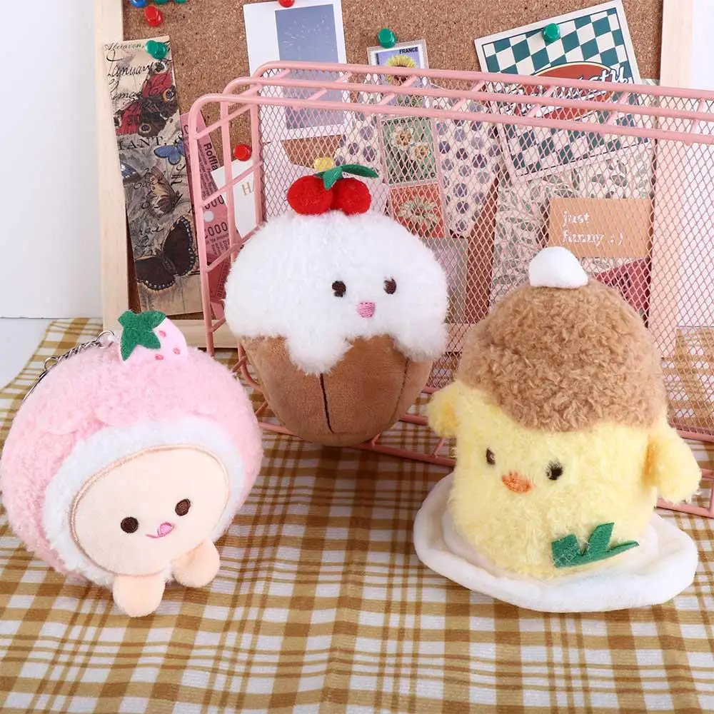 

Couple Cartoon for Teen Toy Fruit Doll Kawaii Backpack Decor Chicken Pendant Plush Stuffed Keychain Korean Style Keyring