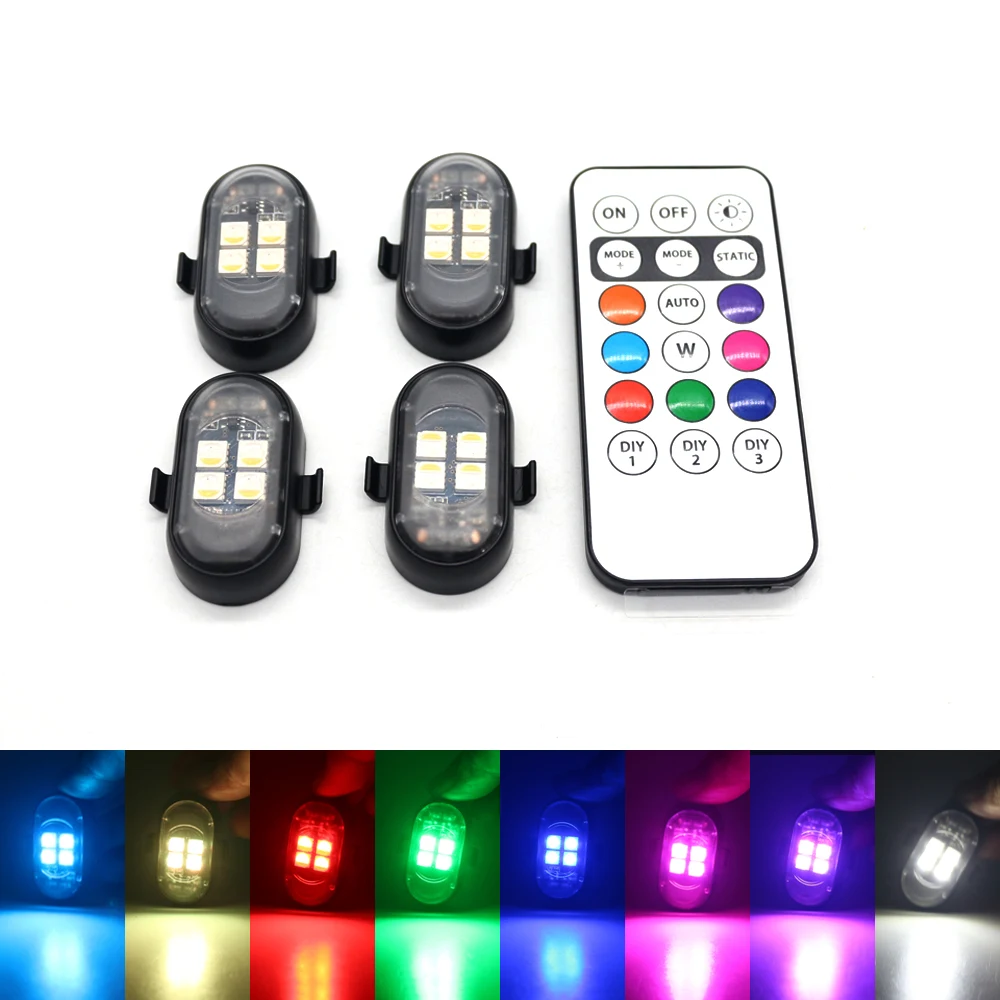 

Светодиодные RGB-лампы Для Салона Автомобиля С Беспроводным Пультом Управления, Улучшенной Батареей, Более Яркими Светодиодами
