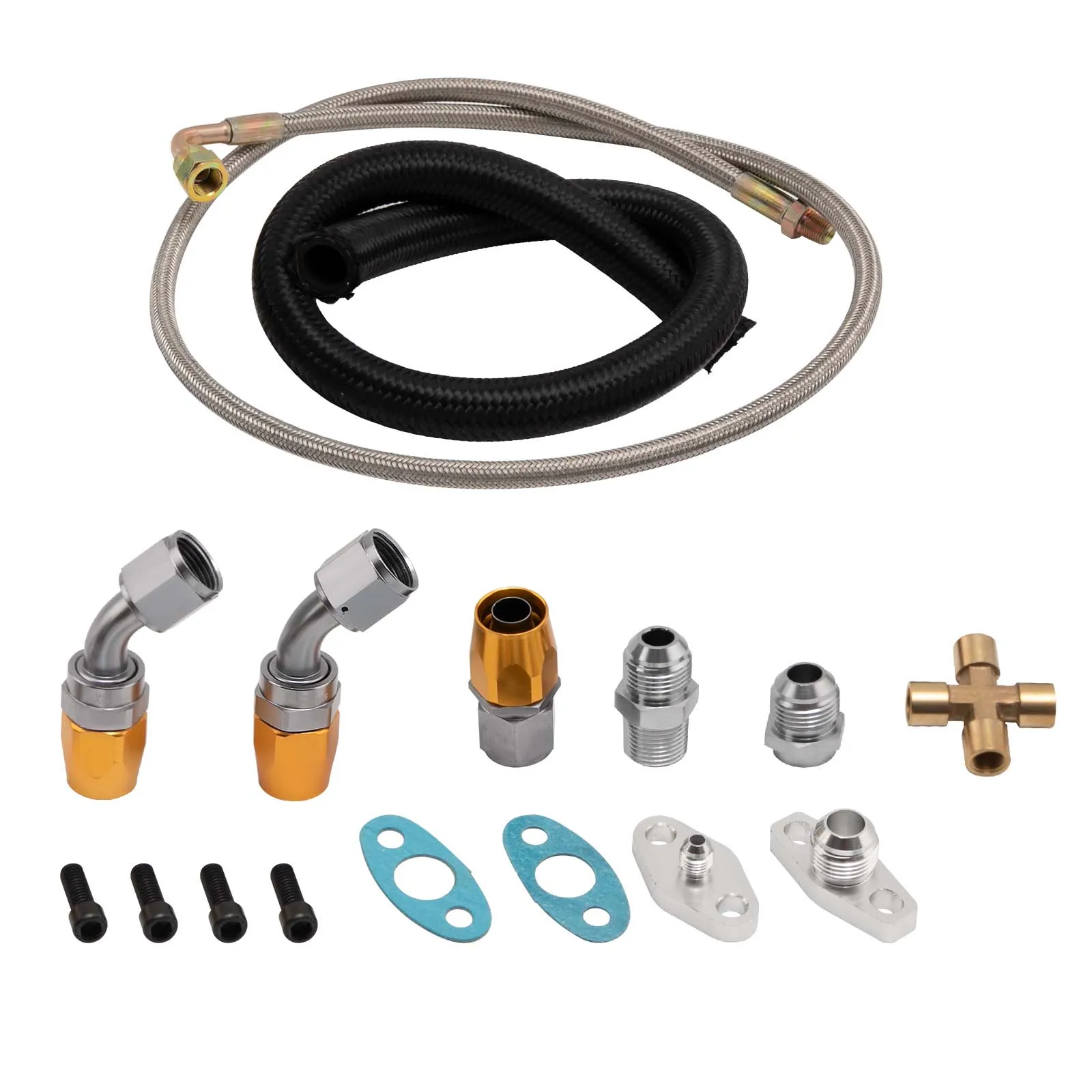 

Turbo Oil Feed Line & Oil Drain Return Line T3 GT35 GT30 GT3582/GT3076