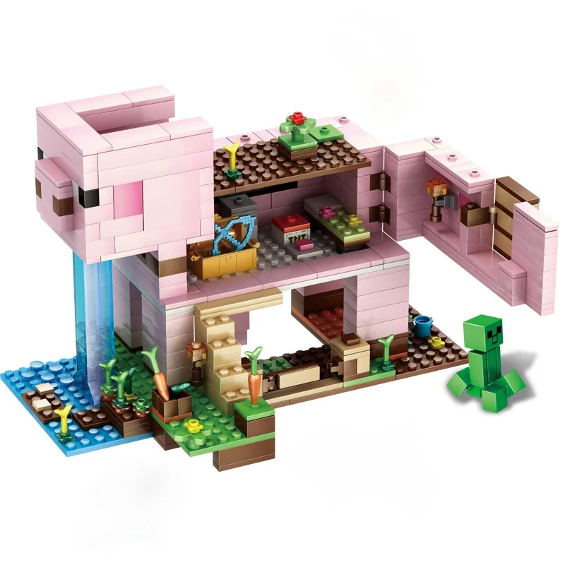 

506pcs The Pig House Compatible 21170 my world With Mini Figures building block Bricks Toys for christmas Gift