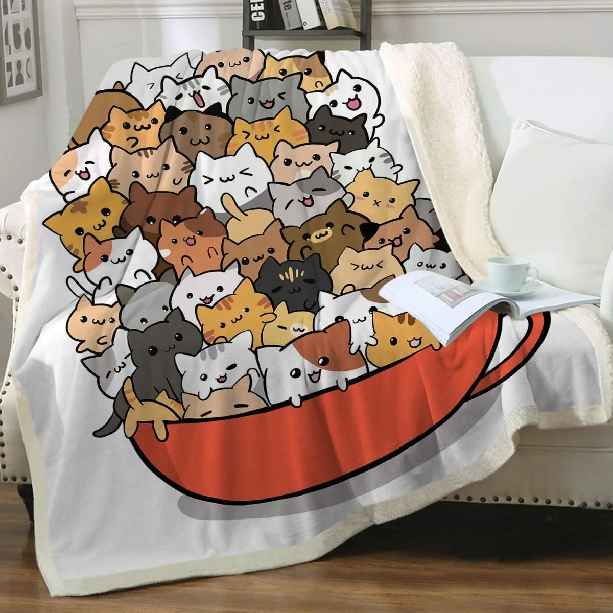 

Cat Blankets Throws Super Soft Ultra Plush Blanket Pet Fleece Bed Sofa Blanket Funny Cat Gifts for Her Him Girls Women