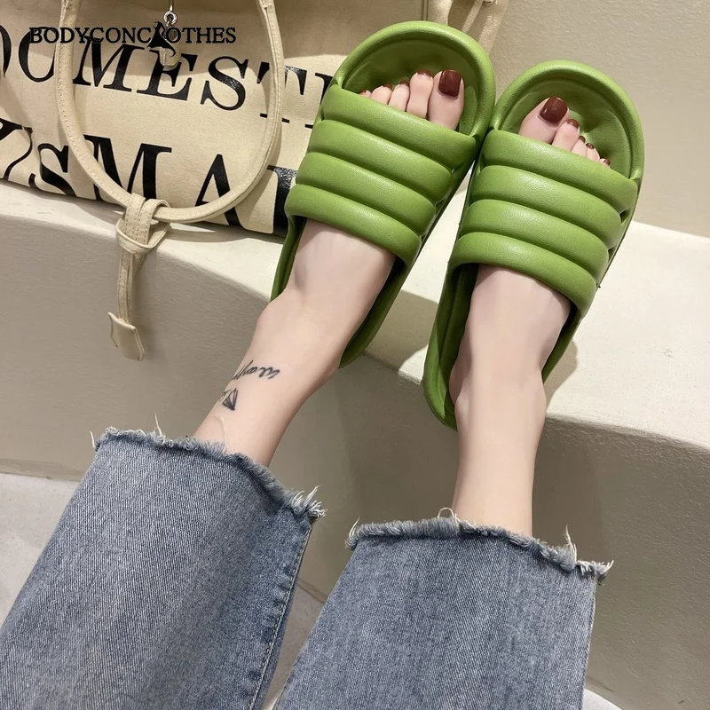 2022 Summer Slides Men Women Indoor Wear-resisting Household Hight Quality Beach Thick Bottom Sandals Outdoor Indoor Slippers