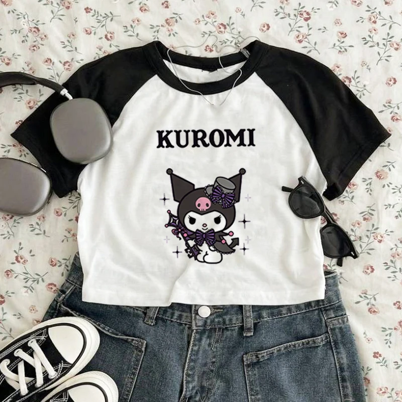 Футболка женская с принтом манги и коротким рукавом Y2k