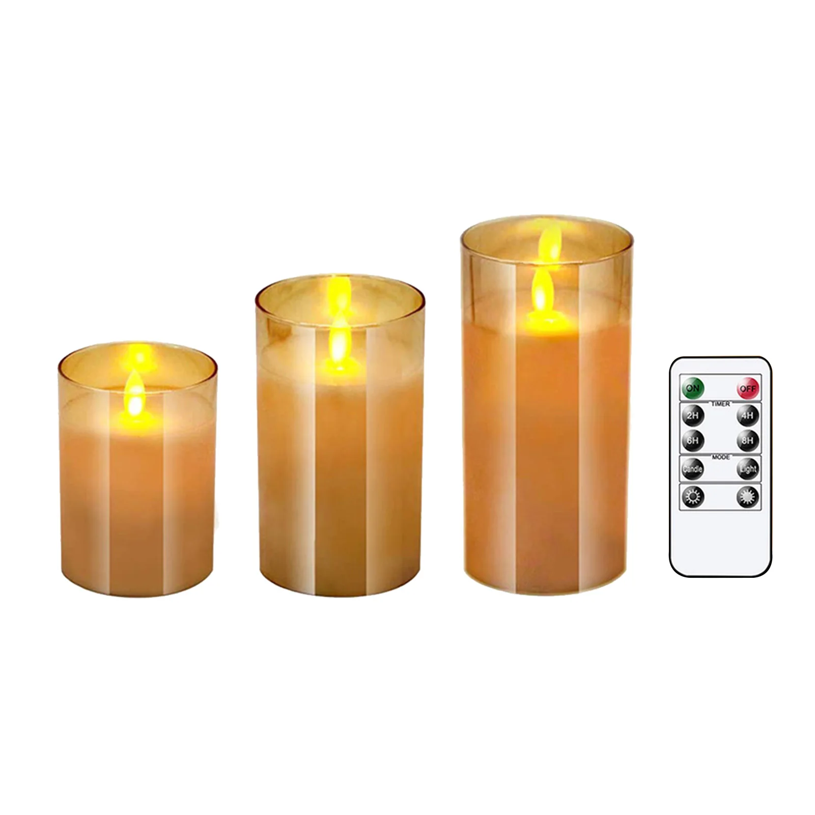 

3pcs Flameless Candle Flickering With Remote Electronic Restaurant Wedding Festival Romantic Party Halloween Tea Lights Cafe