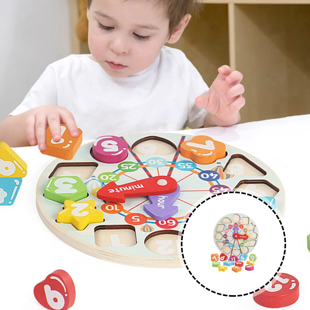 

1 Set Block Clock Puzzle Plaything Children Clock Recognition Playthings Kids Playthings