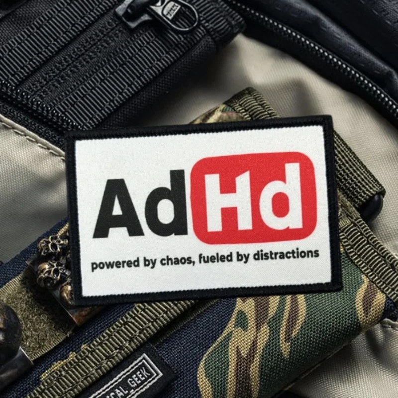 Фото Нашивка с принтом «ADHD» «I Am Unstoppable», тактический жилет на крючках и петлях, значок морали, наклейки на рюкзак, нашивки на руку для одежды №4