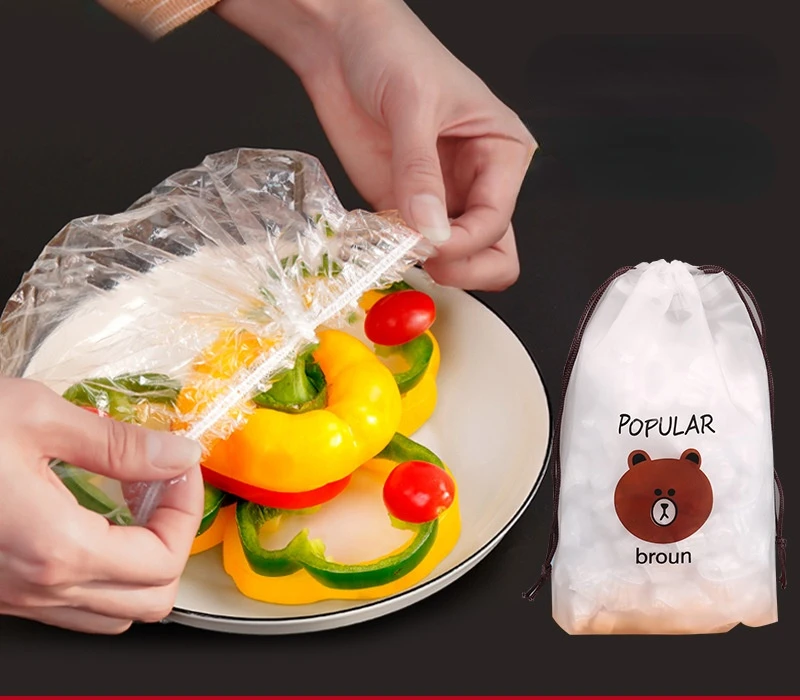 

Disposable Plastic Wrap Sleeve Elastic Automatic Closing Refrigerator Freshkeeping Cover Chicken Dust-proof Fresh-keeping Sleeve