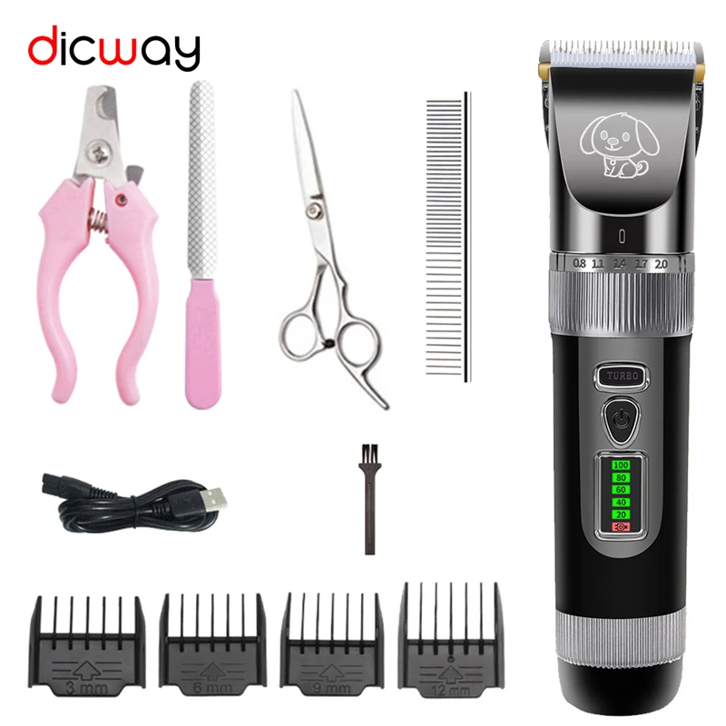 

Dicway Dog Trimmer Professional Dog Hair Cutting Machine Cutter Electric Pet Clipper For Animals Dog Grooming Clippers For CATS