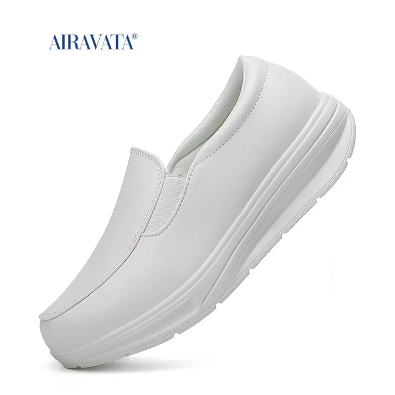 Sneakers Women Nurse White Shoes Comfortable Women Walking Shoes Breathable Female Flats Footwear Platform Lightweight Slip-On