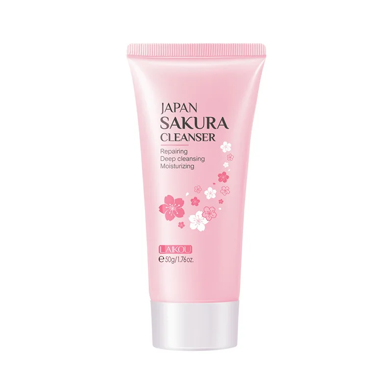 

Sakura Facial Cleanser Deep Cleaning Oil Control Face Wash Remove Blackhead Moisturizing Shrink Pores Whitening Skin Care