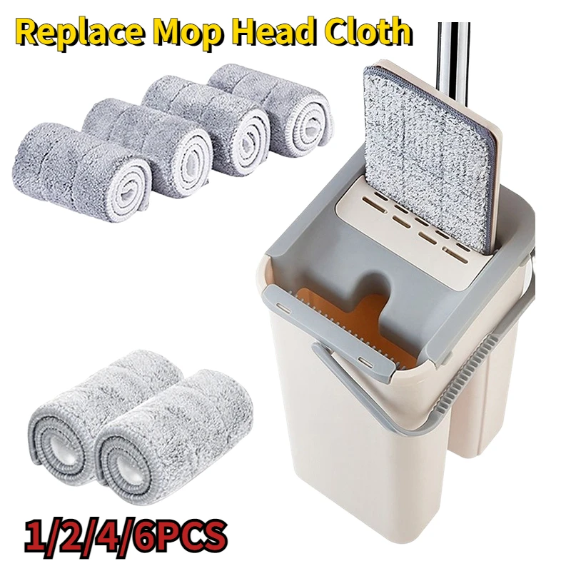 

1-6PCS Replace Mop Head Floor Cleaning Cloth Microfiber Self Wring Pads Hand Free Cloth Automatic Spin Mop Cloth Clean Supplies