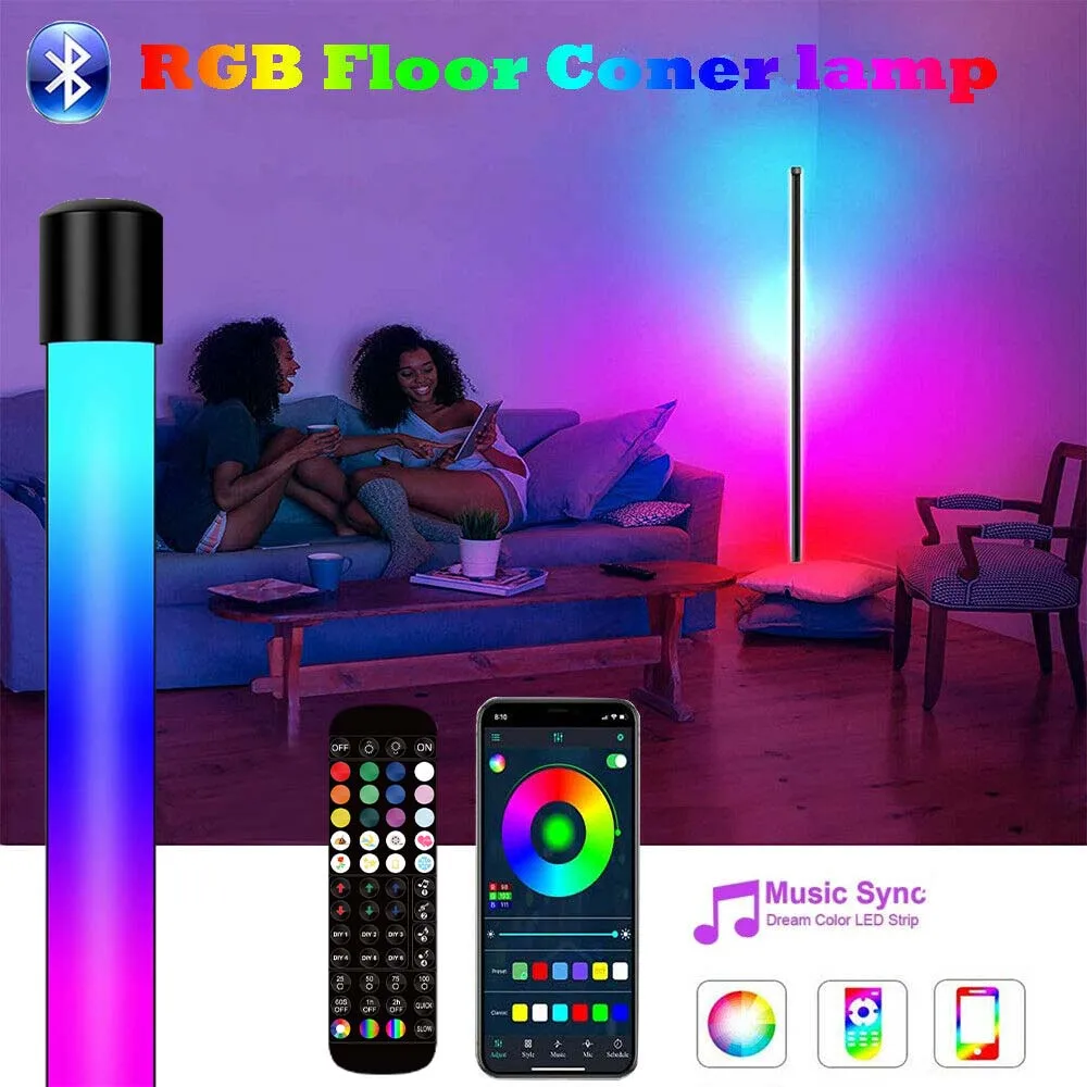 

Dimmable Stand Lamp for bedroom Decor Living Room Corner Floor Lamp RGB LED Lighting with Remote APP Control Bedside Night Light