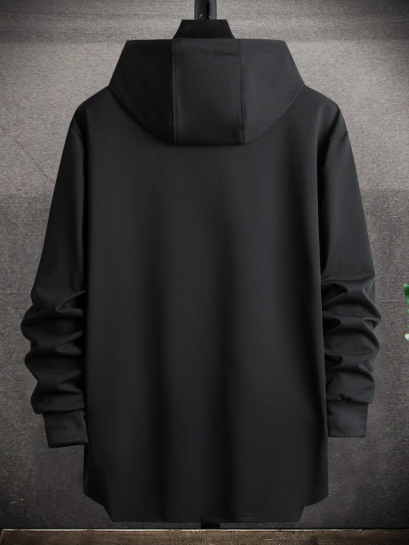 

2022 new Men Dog & Letter Graphic Drawstring Asymmetrical Hem Hoodie