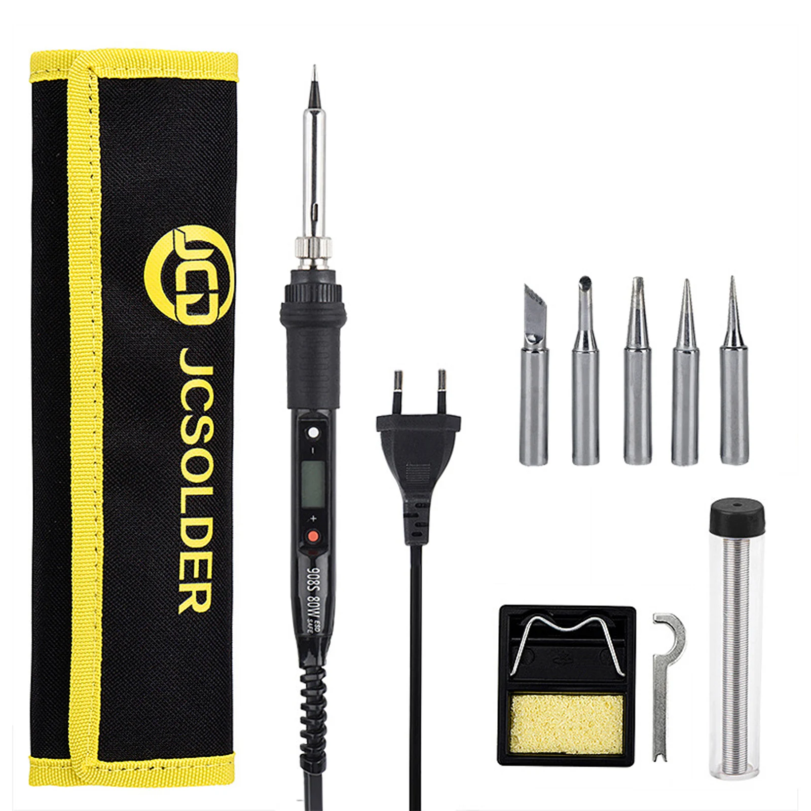 

Electric Soldering Iron Kit 80W LCD Digital Display Liquid Crystal Adjustable Temperature Solder Iron Welding Repair Tools 908S