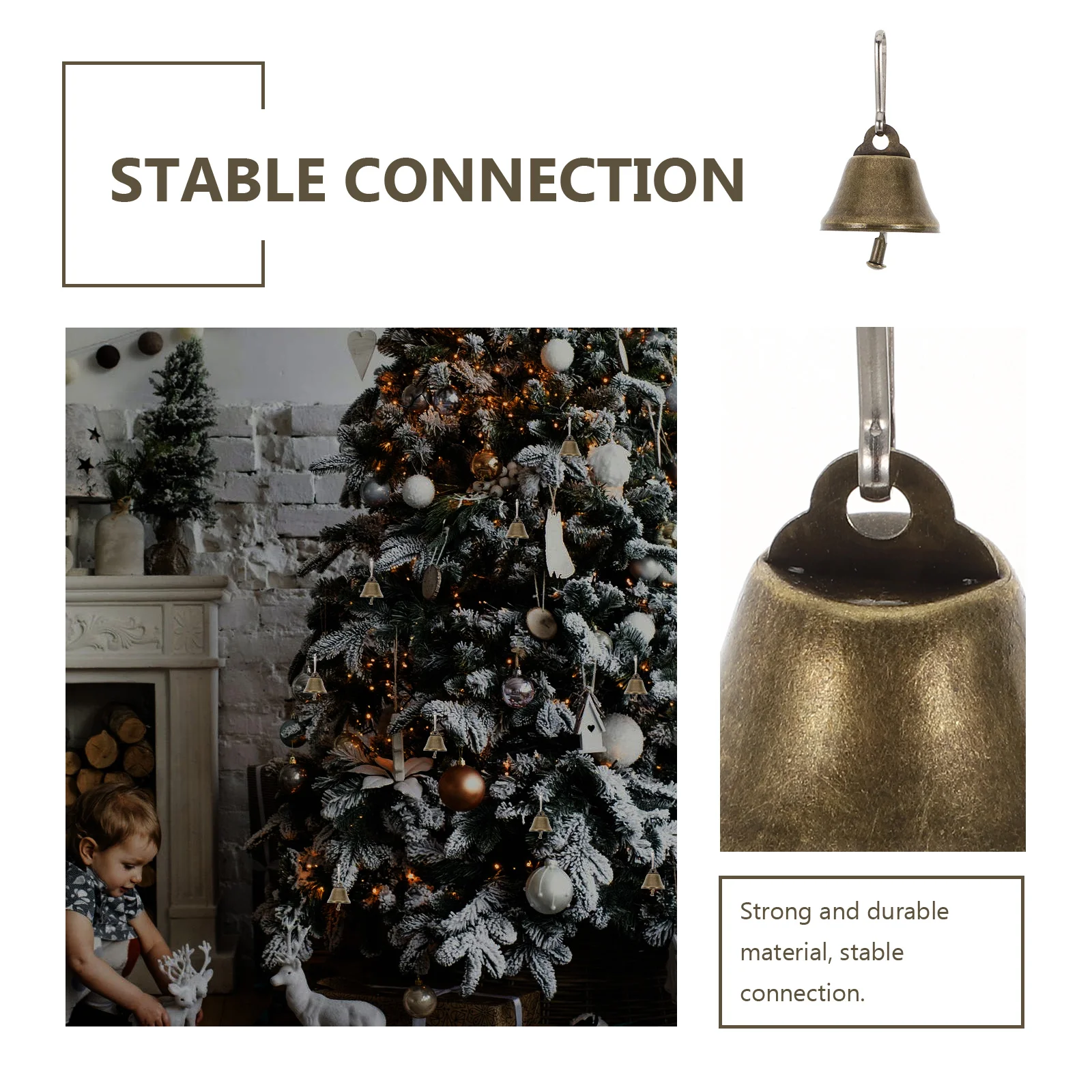 25 шт. елочные украшения бронзовый рог колокольчик маленькие подвесные декоры