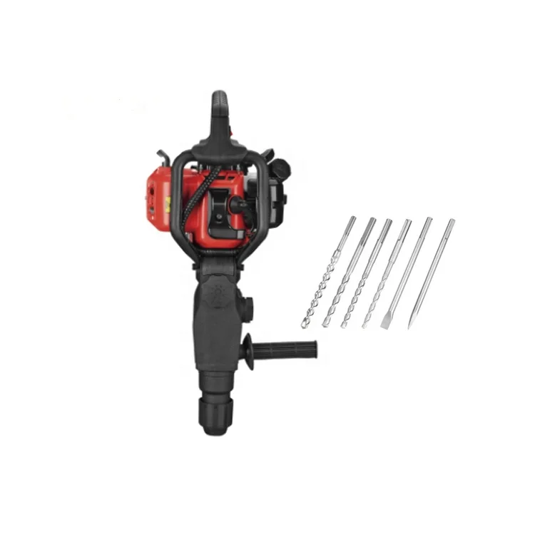 

Dual Purpose Gasoline Power Hammer Drill With 6 Tools Chisels and Drills