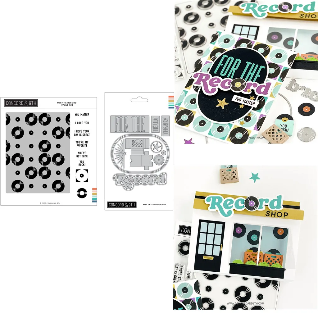 

For The Record Round Metal Cutting Dies Clear Stamps Scrapbook Diary Decoration Embossing Template DIY Make Card Album 2023 New