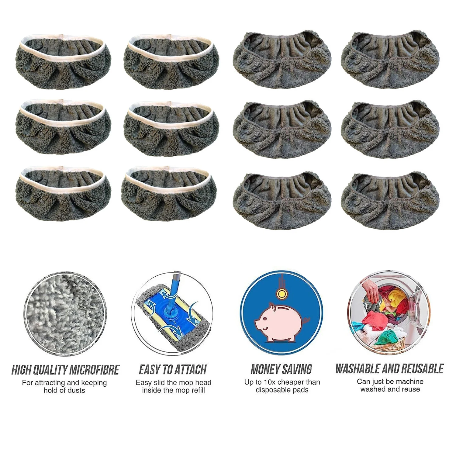 Утолщенная Швабра из микрофибры для ванной комнаты