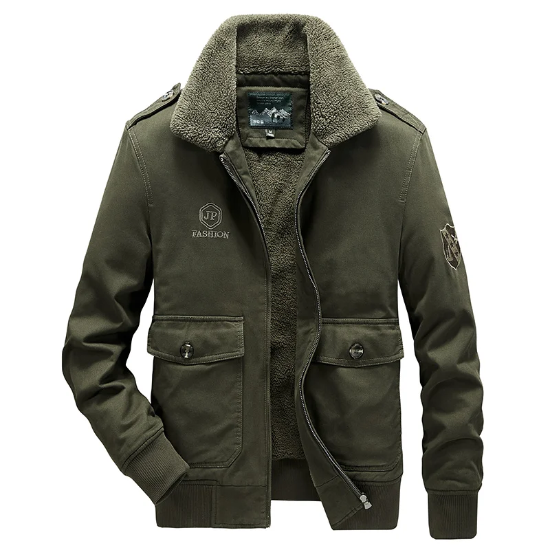 

2022 Bomber Jacket Parka Coat Men Winter Warm Thick Fleece Fur Collar Military Coat Men Brand Army Tactics Jacket Men 6XL