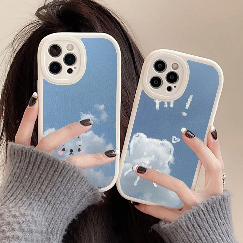 

Kawaii Cloud Phone Case Hard Leather For iPhone 14 13 12 Mini 11 14 Pro Max Xs X Xr 7 8 Plus 6 6s