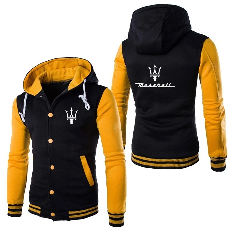

Новая мужская Толстовка Maserati с логотипом на заказ, куртка с капюшоном, кардиган, хлопковая Повседневная облегающая Теплая мужская бейсбольная форма, спортивная одежда