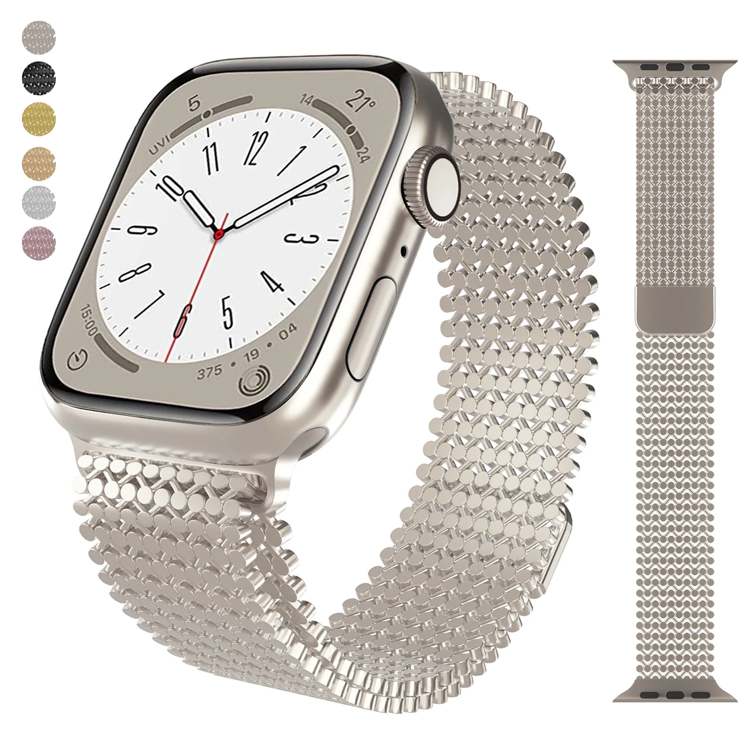 

Luxury milanese loop strap for Apple Watch Ultra 49mm 45 41mm 38 42mm magnetic metal band iwatch series 8 7 6 5 4 se 3 2 40 44mm