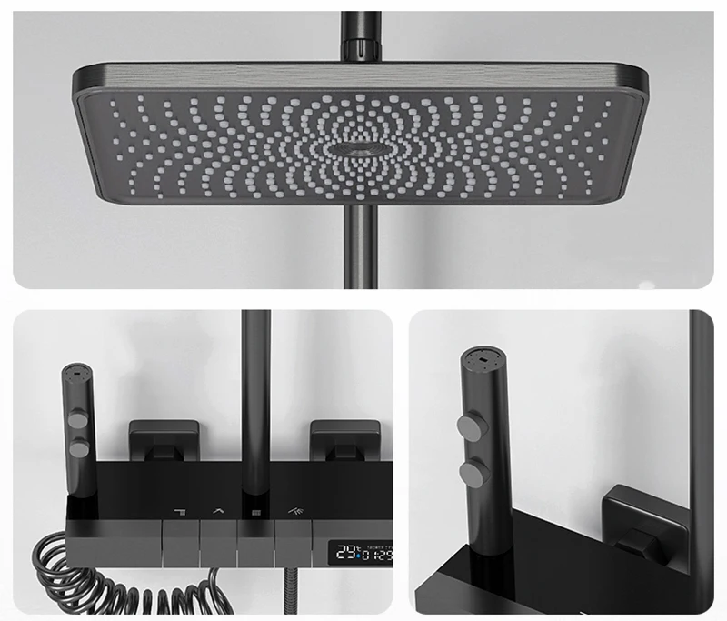Цифровая Душевая система Piano Роскошный дизайнерский четырехфункциональный