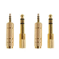2sets for headphone amplifier 6 35mm male to 3 5mm female plug converter microphone gold plated audio adapter guitar accessories