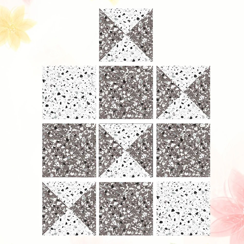 

10pcs Creative Tile Stickers Waterproof Self-Adhesive Decorative Wall Stickers Stylish Wall Ornament for Home Kitchen (10x10cm)