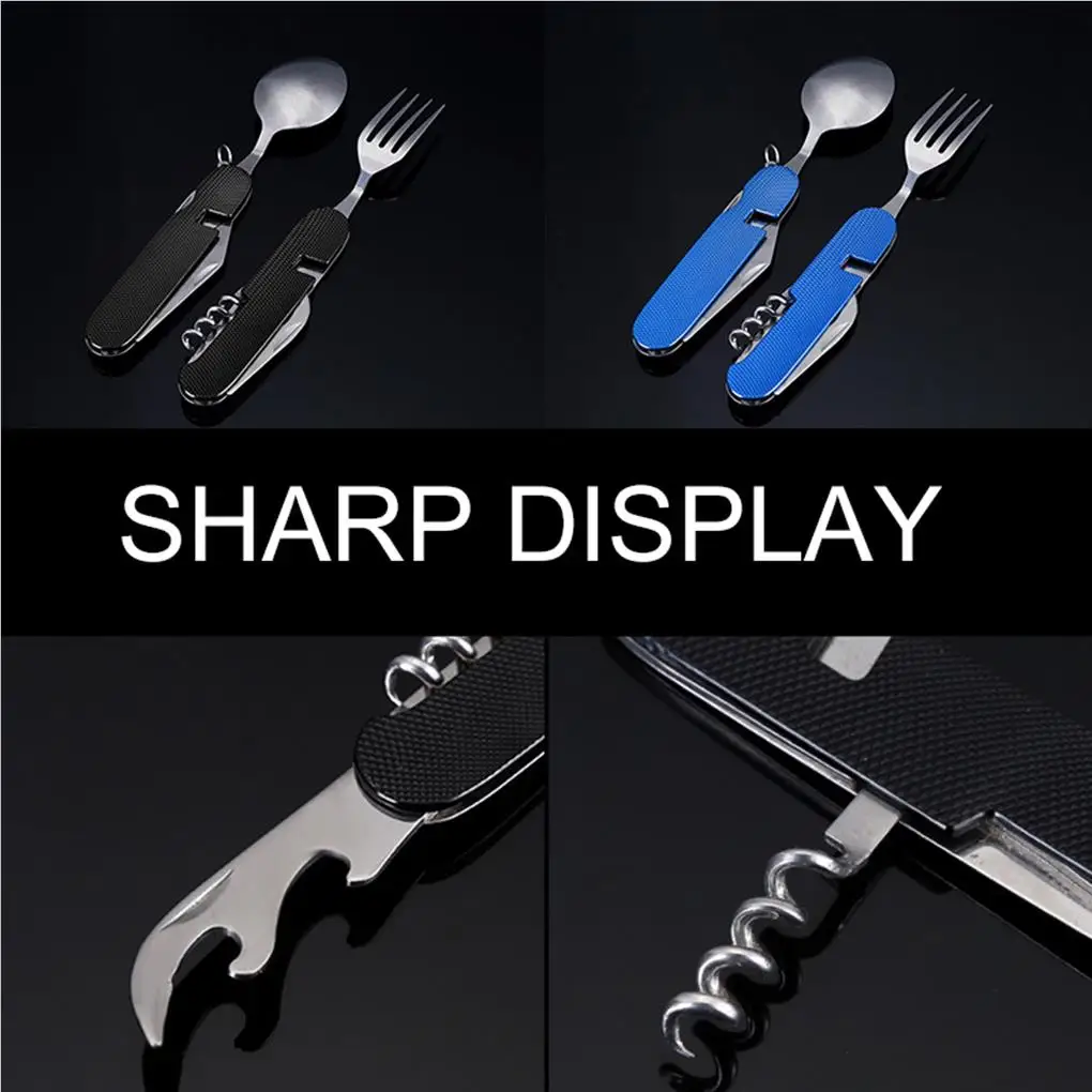 

Outdoor Camping Travelling Tableware Spoon Fork Slicer Hiking Stainless Steel Picnic for Backpacking Hunting Fishing Tool