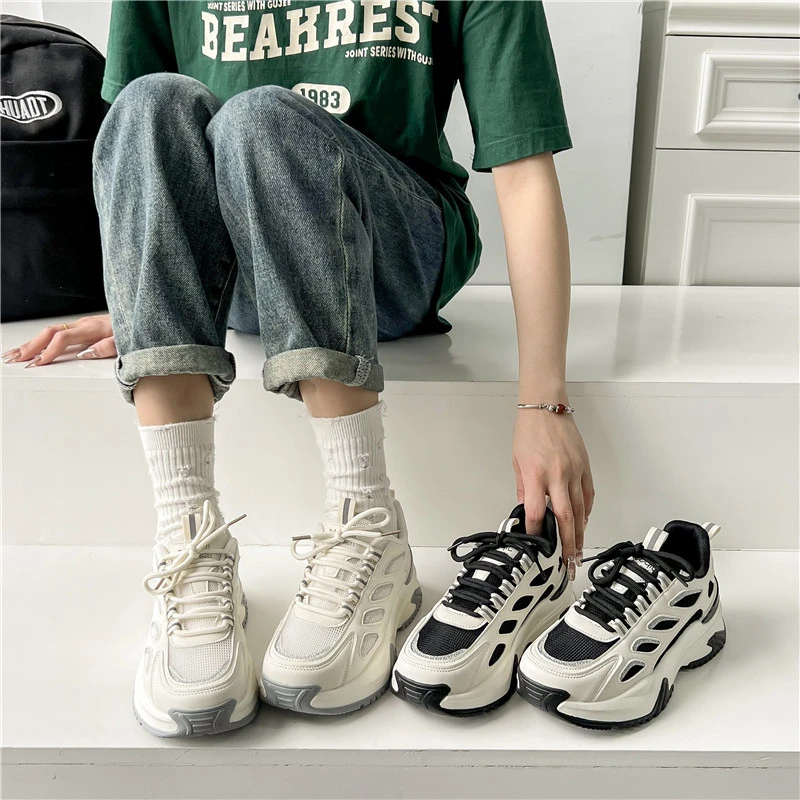 Туфли женские на толстой подошве корейский стиль весна-осень 2024