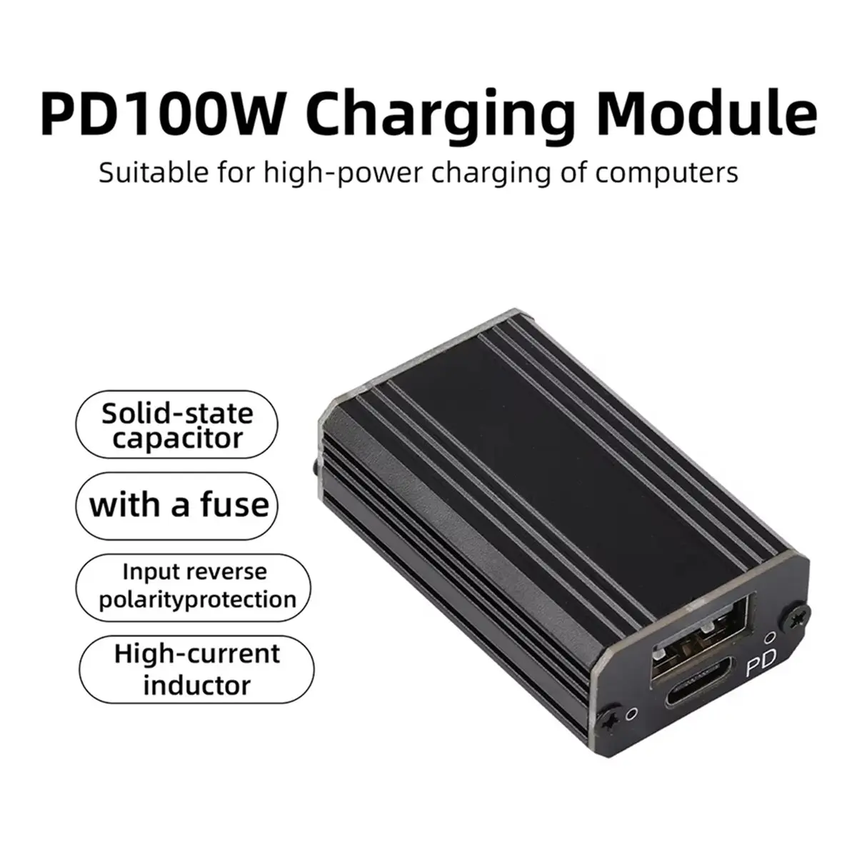 Фото обновление. Модуль быстрой зарядки PD100W - автомобильное зарядное устройство DC9V-24V с понижающим преобразователем напряжения и твердотельными конденсаторами, поддерживает высокомощную зарядку PD №5