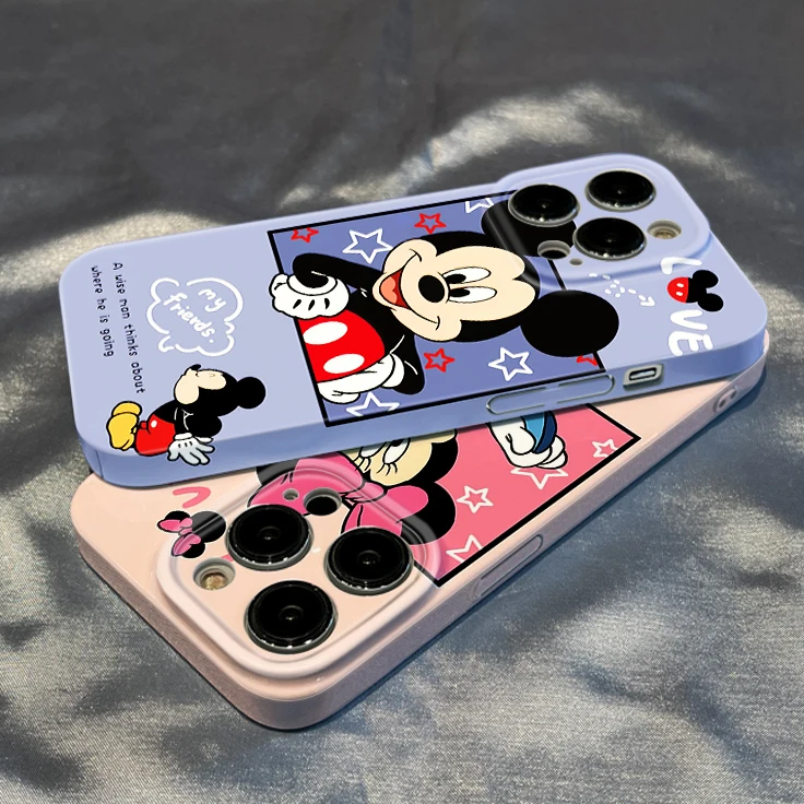 

Disney mickey minnie Mouse Phone Case For iPhone 14 13 12 Mini 11 Pro Max X XR XS MAX SE 2020 8 7 Feilin silky feel Cover